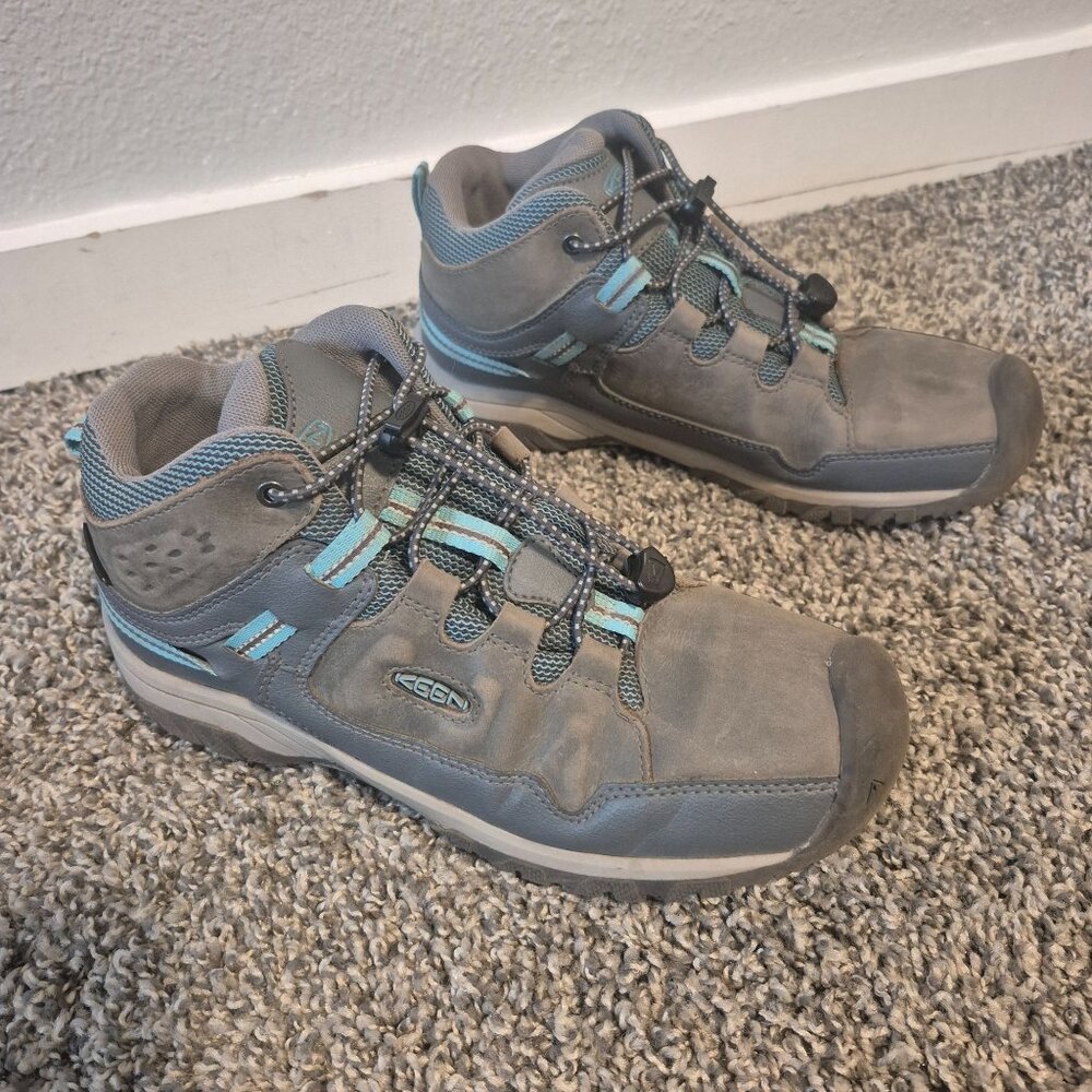 Keen Targhee Hiking Shoes Grey Leather Outdoor Sneakers Girls 5 EU 37